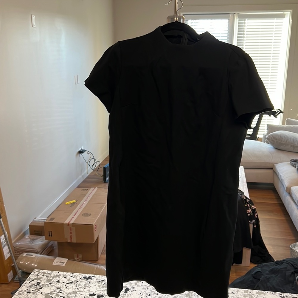 High neck black dress